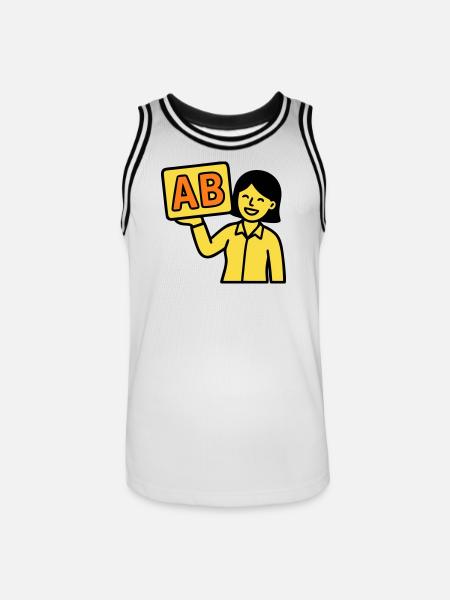 Teacher Elementary School ABC Vector - Men's Basketball Jersey - white/black