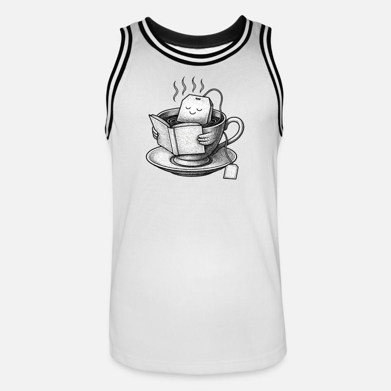 Cozy Tea Cup Reader - Männer Basketball-Trikot - Weiß/Schwarz