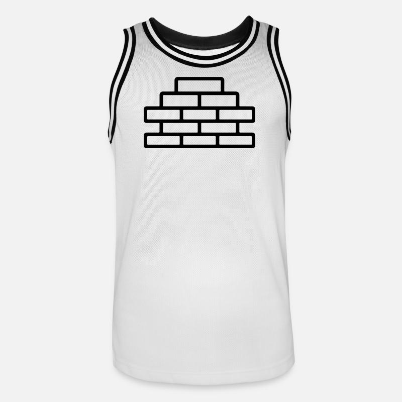 Ziegel - Männer Basketball-Trikot - Weiß/Schwarz