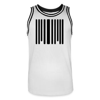 code barre - Maillot de basket Homme - blanc/noir - Devant - AI Model Male 185 dark (185cm)