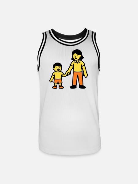 Erzieherin Kind Hand Logo - Männer Basketball-Trikot - Weiß/Schwarz