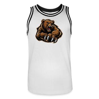 Illustration de la griffe d’ours en colère - Maillot de basket Homme - blanc/noir - Devant - AI Model Male 185 dark (185cm)