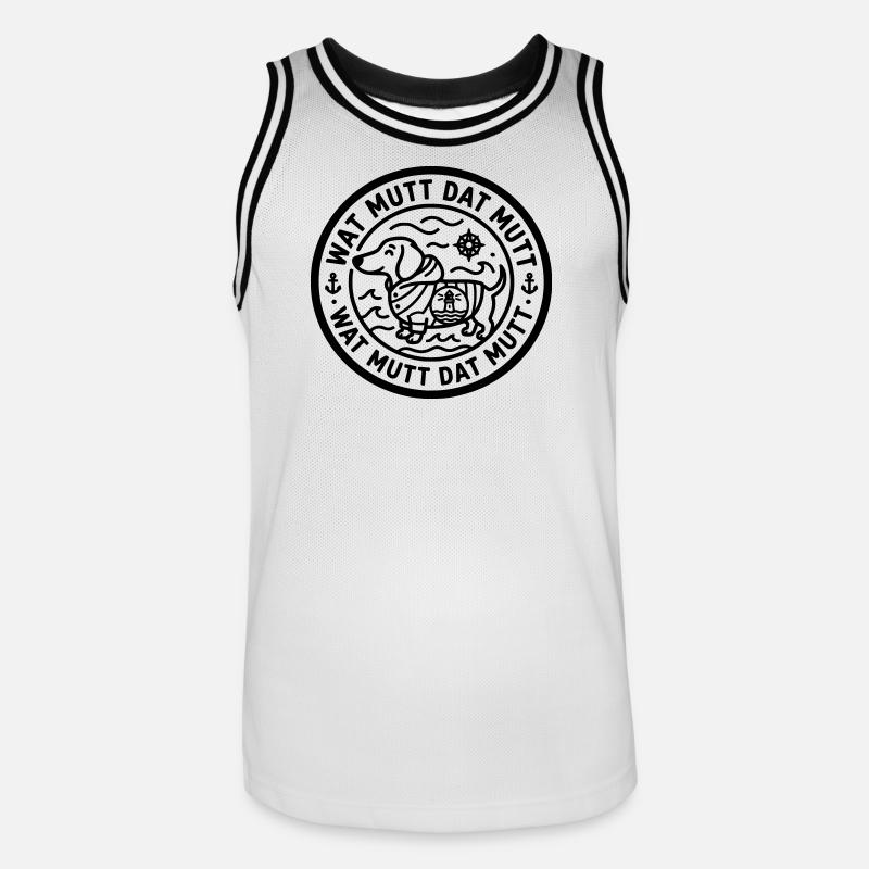 wat mutt dat mutt teckel - Maillot de basket Homme - blanc/noir
