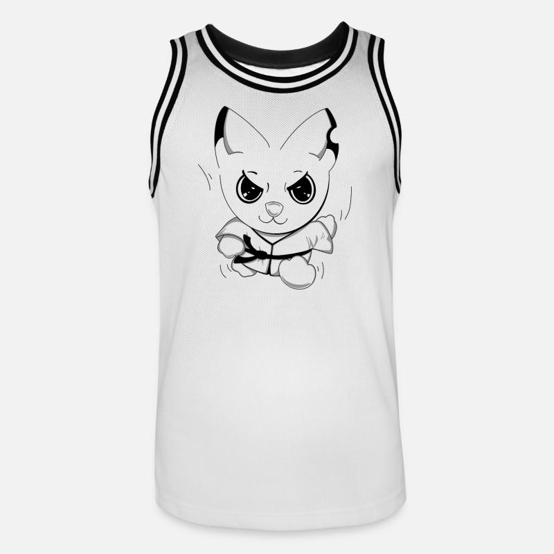 Karateeee - Maillot de basket Homme - blanc/noir