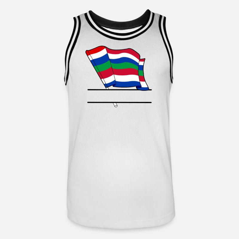 Schier Drapeau – Conception d’île sur mesure - Maillot de basket Homme - blanc/noir