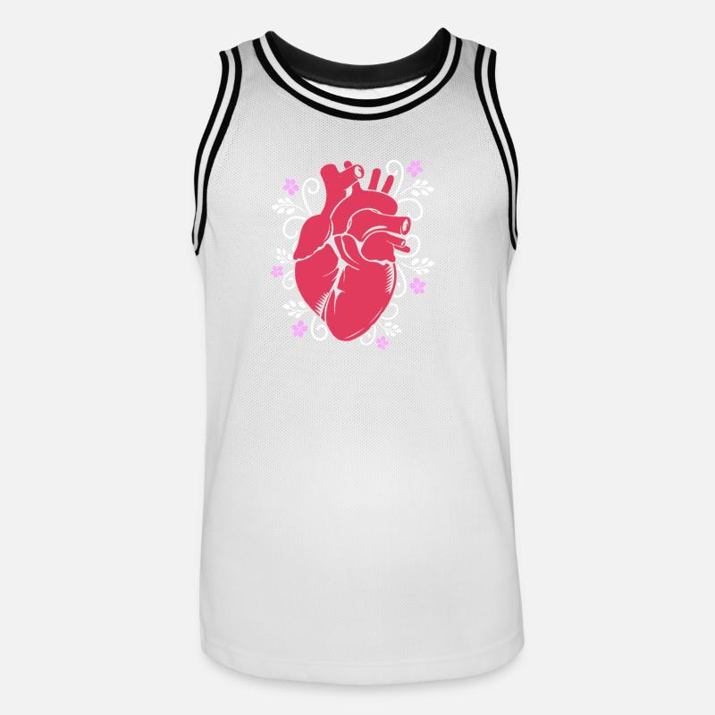 Kardiogramm Kardiographie Sonographie Ultraschall - Männer Basketball-Trikot - Weiß/Schwarz