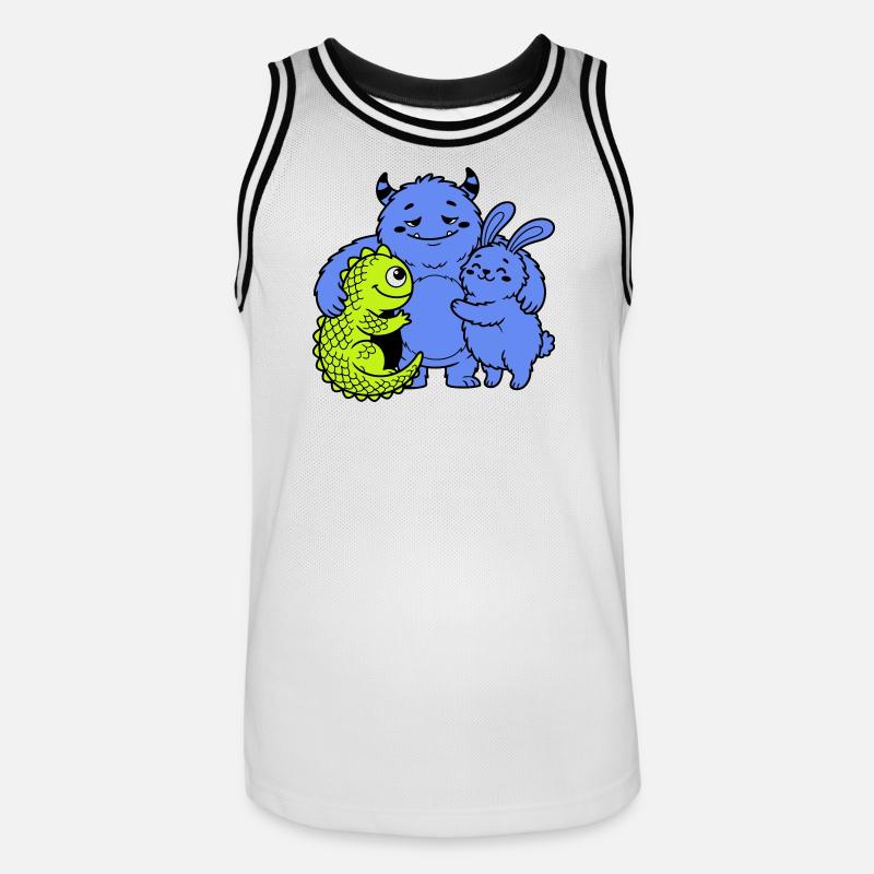 Monstres mignons - Maillot de basket Homme - blanc/noir