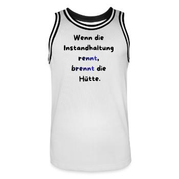 Instandhaltung T-Shirt Lustiges Geschenk Handwerk! - Männer Basketball-Trikot - Weiß/Schwarz - Vorne - AI Model Male 185 dark (185cm)