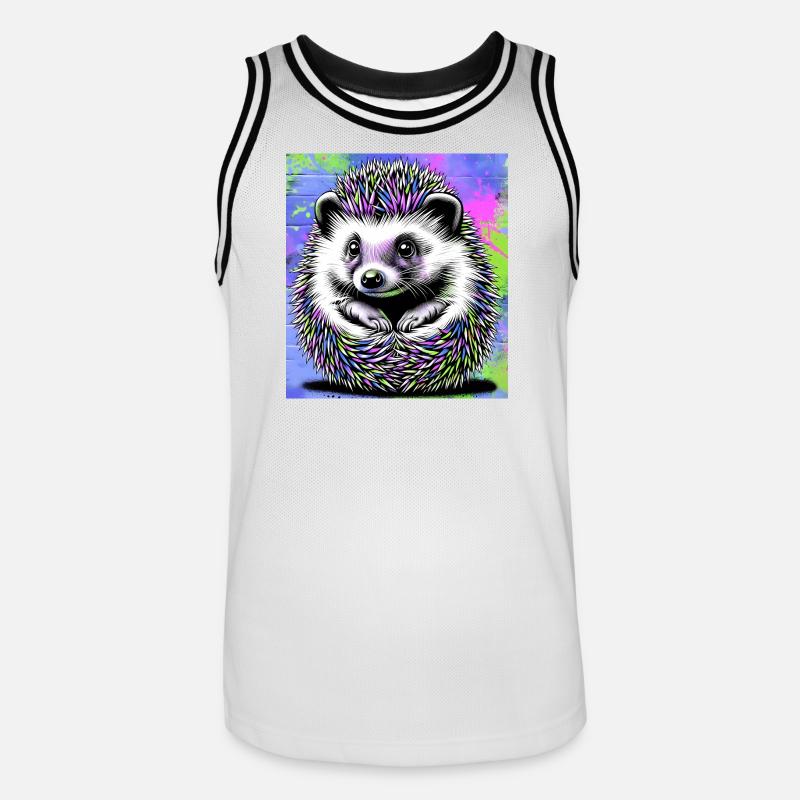 hérisson - Maillot de basket Homme - blanc/noir