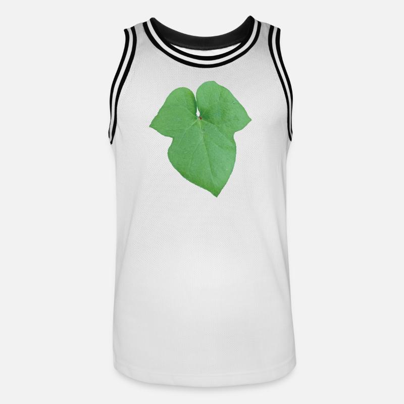 Green_Leaf_-_Tiny_Red_Spider - Männer Basketball-Trikot - Weiß/Schwarz