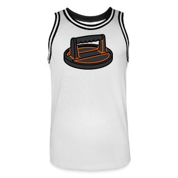 Burgerpresse Smashburger Grillen Foodtruck - Männer Basketball-Trikot - Weiß/Schwarz - Vorne - AI Model Male 185 dark (185cm)