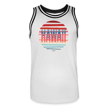 Hawai retro sun - Männer Basketball-Trikot - Weiß/Schwarz - Vorne - AI Model Male 185 dark (185cm)