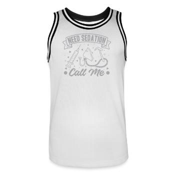 Anesthesiologist Need Sedation Anesthesia - Männer Basketball-Trikot - Weiß/Schwarz - Vorne - AI Model Male 185 dark (185cm)