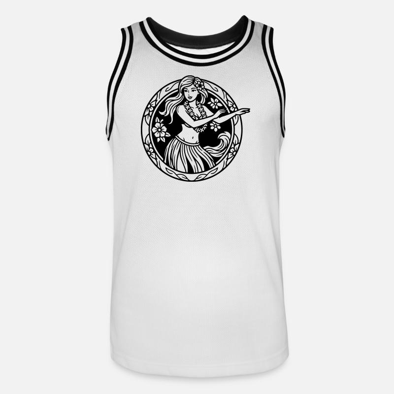Hula-Mädchen - Männer Basketball-Trikot - Weiß/Schwarz