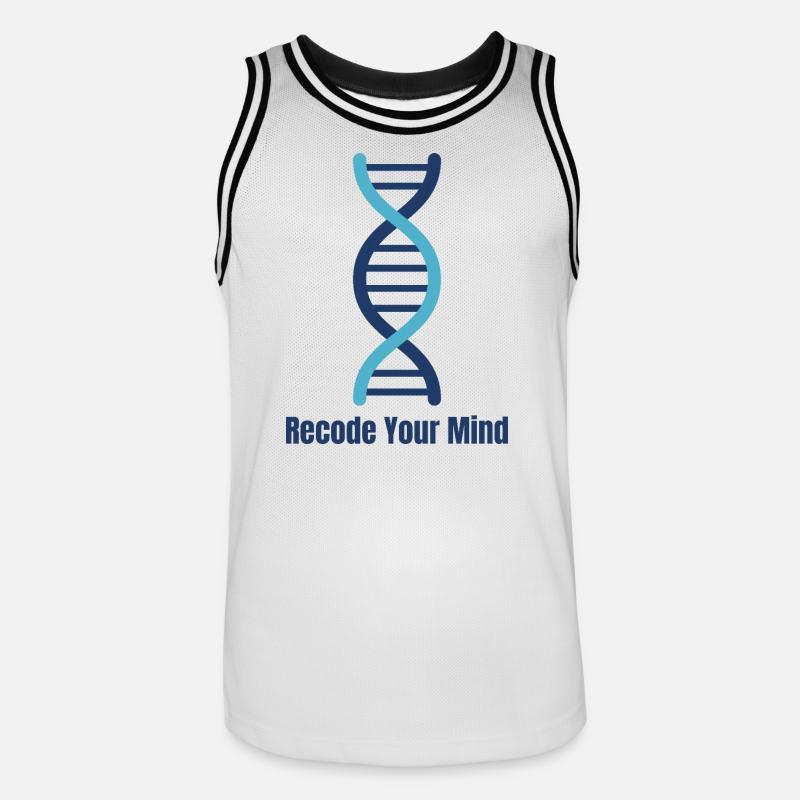 Recode Your Mind DNA Mindset - Männer Basketball-Trikot - Weiß/Schwarz