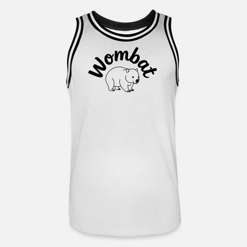 Wombat - Maillot de basket Homme - blanc/noir