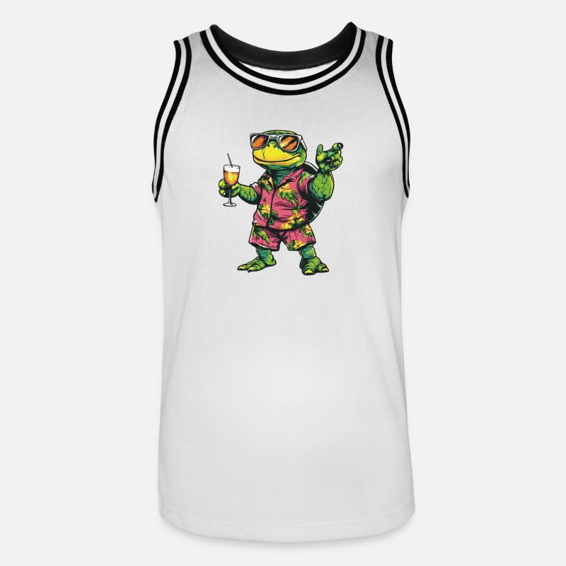 Turtle Comic Summer - Men's Basketball Jersey - white/black