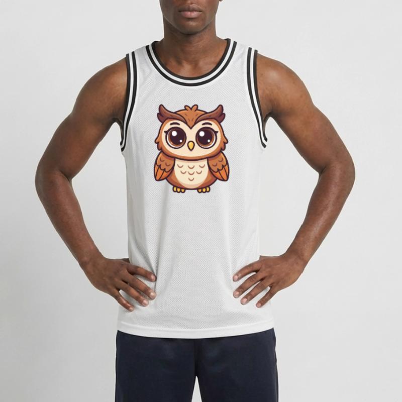 Verspielte Eule Männer Basketball-Trikot