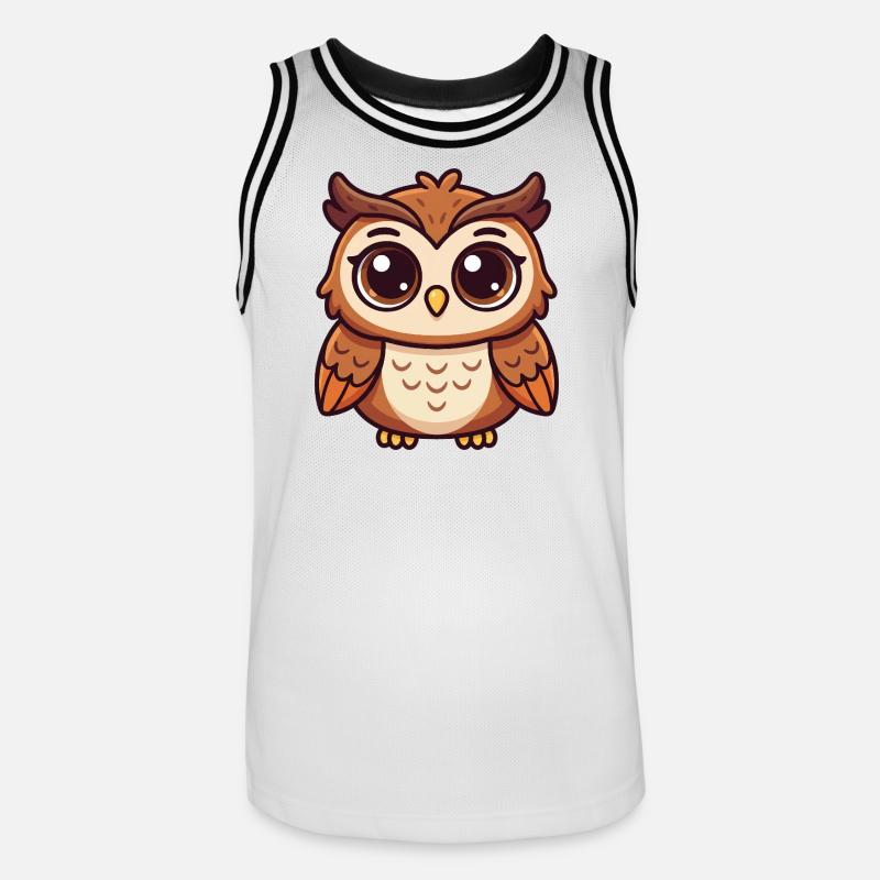 Verspielte Eule - Männer Basketball-Trikot - Weiß/Schwarz