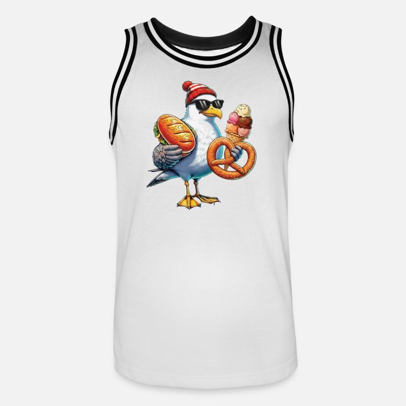 Möwe Brezel Eiscreme - Men's Basketball Jersey - white/black