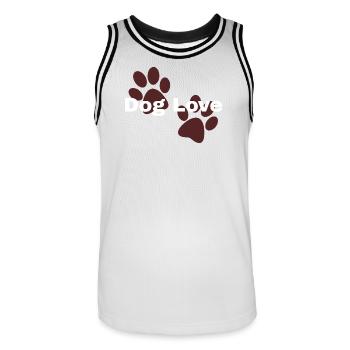 Amour du Chien – Paire Pattes - Maillot de basket Homme - blanc/noir - Devant - AI Model Male 185 dark (185cm)