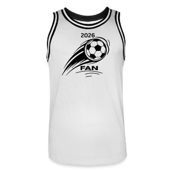Fußball Champion 2026 – Goldene Fankurve - Männer Basketball-Trikot - Weiß/Schwarz - Vorne - AI Model Male 185 dark (185cm)