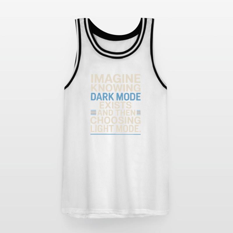 Le mode sombre existe Programmeur IT Nerd Coder Office Maillot de basket Homme