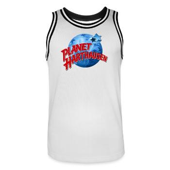 Planet Harthausen - Männer Basketball-Trikot - Weiß/Schwarz - Vorne - AI Model Male 185 dark (185cm)