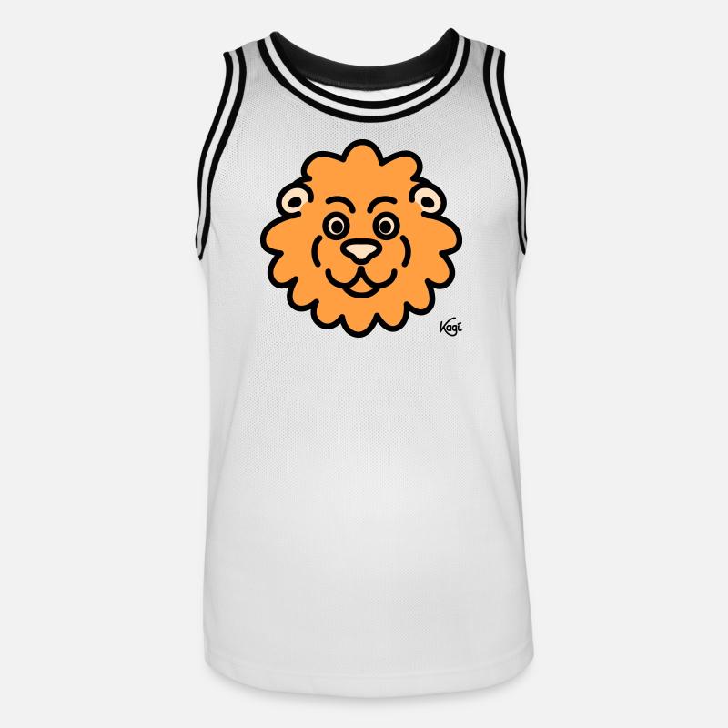 Löwe groß - Männer Basketball-Trikot - Weiß/Schwarz