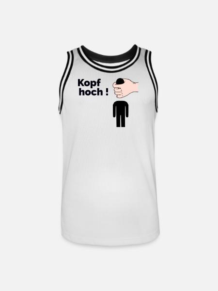 Kopf hoch - Männer Basketball-Trikot - Weiß/Schwarz