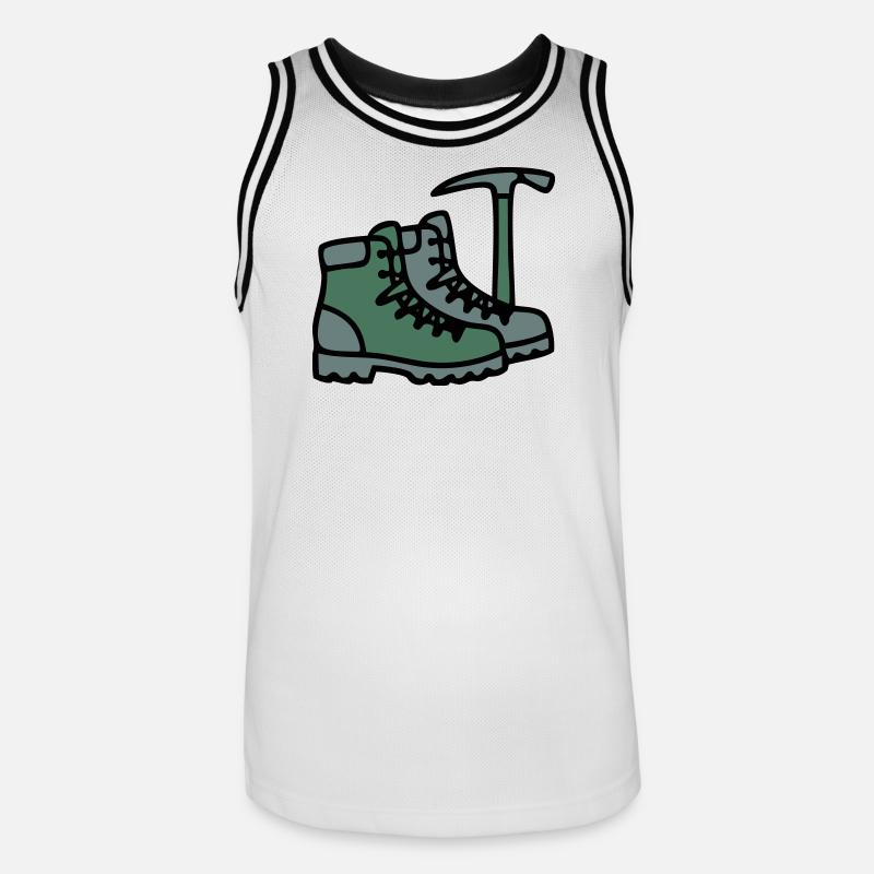 Wanderschuhe Eispickel Bergsteiger Alpen Wanderer - Männer Basketball-Trikot - Weiß/Schwarz