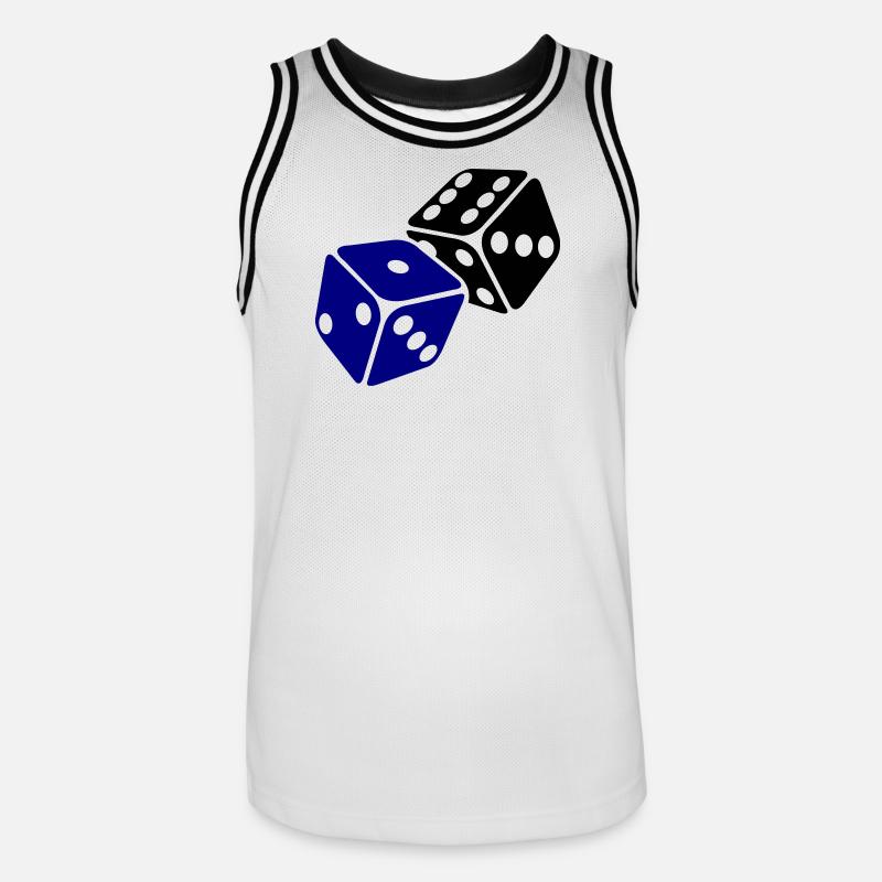 Blue Cube Minimal Design - Maillot de basket Homme - blanc/noir