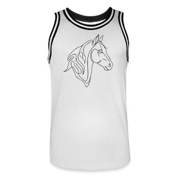Minimalist Horse Line Art Elegant Line Design - Men's Basketball Jersey - white/black - Front - AI Model Male 185 dark (185cm)