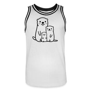 Otter - Männer Basketball-Trikot - Weiß/Schwarz - Vorne - AI Model Male 185 dark (185cm)