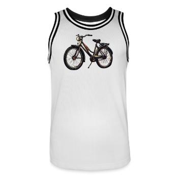 Silhouette de vélo vintage - Maillot de basket Homme - blanc/noir - Devant - AI Model Male 185 dark (185cm)