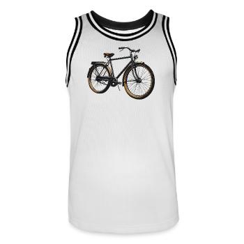 Image rétro de la soirée à vélo - Maillot de basket Homme - blanc/noir - Devant - AI Model Male 185 dark (185cm)