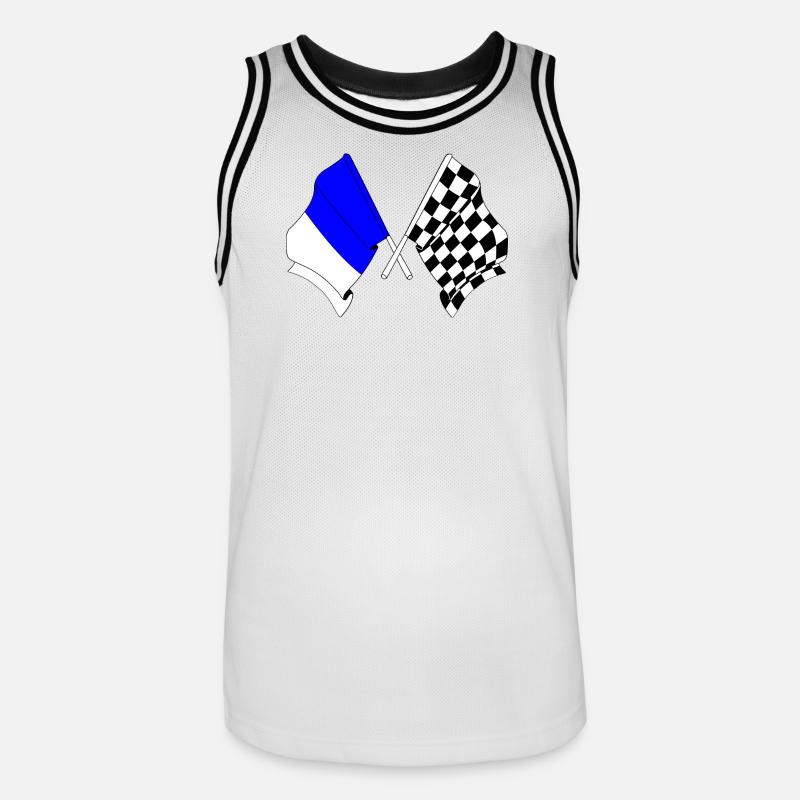 Drapeaux de course de Spa - Maillot de basket Homme - blanc/noir