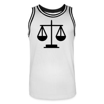 Avocat Droit Droit Avocat Balance Droit Judiciaire - Maillot de basket Homme - blanc/noir - Devant - AI Model Male 185 dark (185cm)