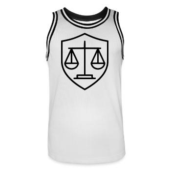 Avocat Droit Droit Avocat Balance Droit Judiciaire - Maillot de basket Homme - blanc/noir - Devant - AI Model Male 185 dark (185cm)