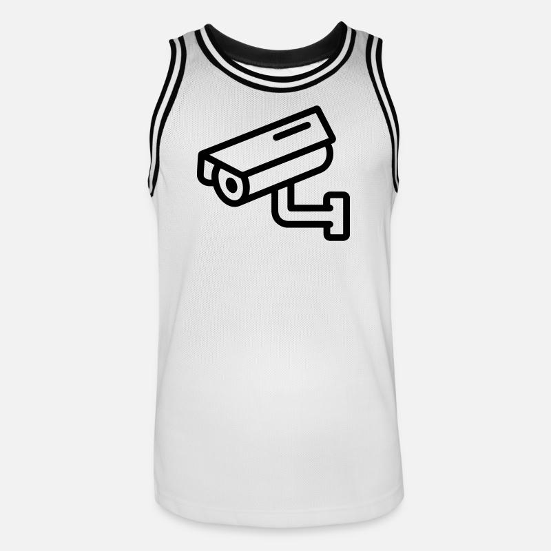 caméra de surveillance - Maillot de basket Homme - blanc/noir