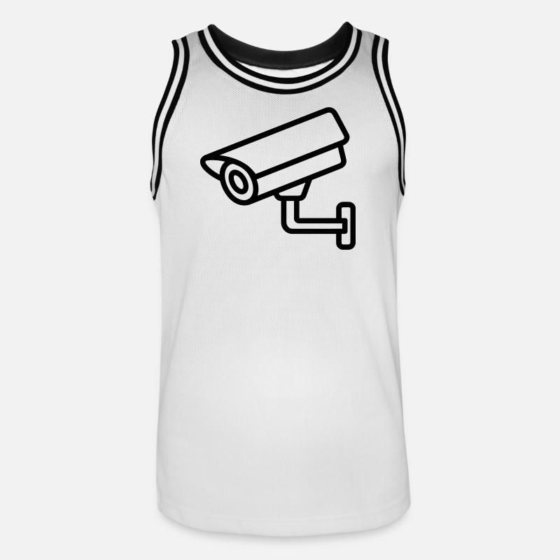 caméra de surveillance - Maillot de basket Homme - blanc/noir