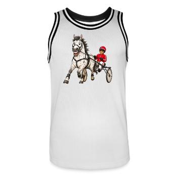 Trotter funny - Men's Basketball Jersey - white/black - Front - AI Model Male 185 dark (185cm)