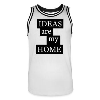 IDEAS are my HOME - Männer Basketball-Trikot - Weiß/Schwarz - Vorne - AI Model Male 185 dark (185cm)