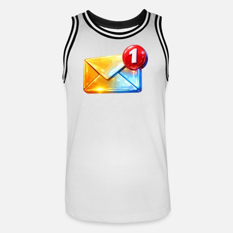 Erste Abzeichen-E-Mail - Männer Basketball-Trikot - Weiß/Schwarz
