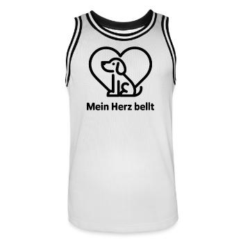Herz Hundemotiv Liebe zum Tier - Männer Basketball-Trikot - Weiß/Schwarz - Vorne - AI Model Male 185 dark (185cm)