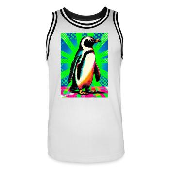 pingouin - Maillot de basket Homme - blanc/noir - Devant - AI Model Male 185 dark (185cm)