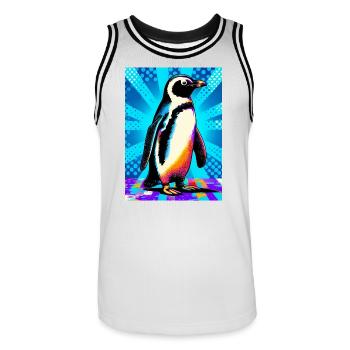 pingouin - Maillot de basket Homme - blanc/noir - Devant - AI Model Male 185 dark (185cm)