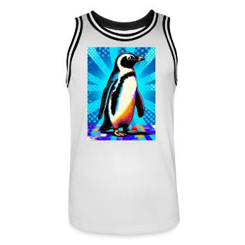 pingouin - Maillot de basket Homme - blanc/noir - Devant - AI Model Male 185 dark (185cm)