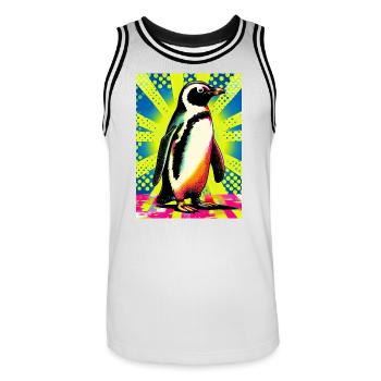pingouin - Maillot de basket Homme - blanc/noir - Devant - AI Model Male 185 dark (185cm)