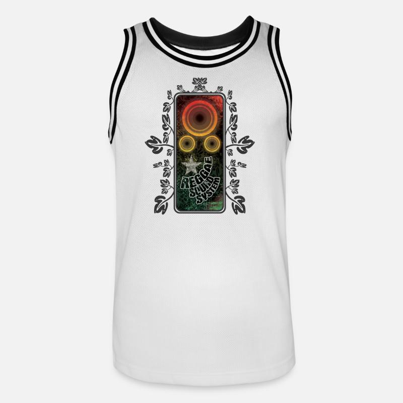 Brillance du système de son reggae - Maillot de basket Homme - blanc/noir